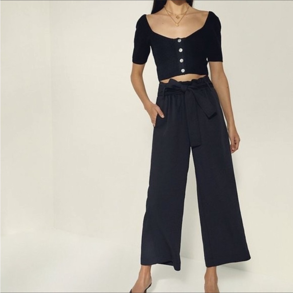 Aritzia Wilfred New Paperbag Trousers- Black- 2